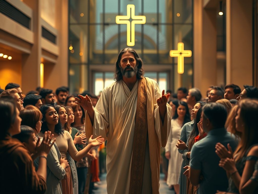 Jesus pregando para multidões