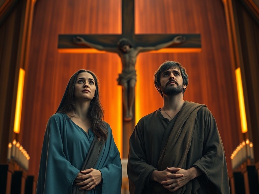 Maria e João aos pés da cruz