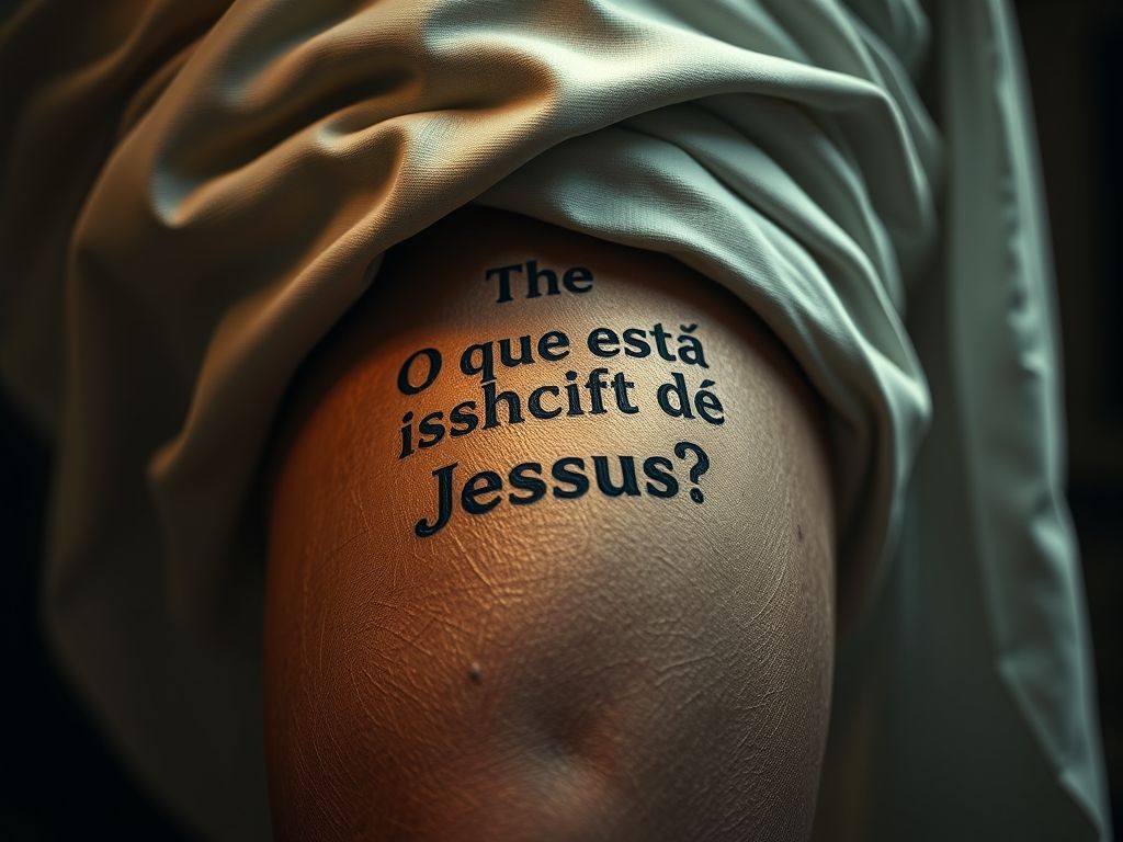 O que está escrito na coxa de Jesus?